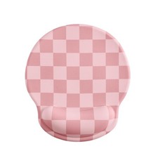 Ohocut Coral Pink Checkered Mouse Pad with Gel Wrist Rest, Wrist Support, Ergono picture