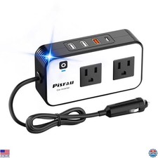 PiSFAU 200W DC 12V to 110V AC Inverter - Car Adapter with 20W USB-C & Dual USB picture