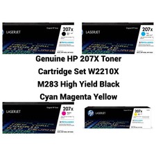 Genuine HP 207X Toner Cartridge Set W2210X M283 High Yield Black Cyan Mag Yellow picture