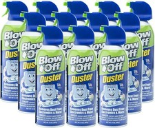 Blow Off Air Duster Can with Nozzle, 10 oz., Blue/Green - 9962 (12 PACK) picture