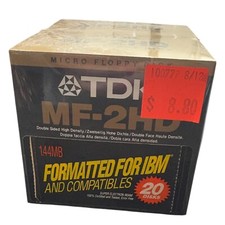 TDK MF-2HD Micro Floppy Disk Super EB 20 Pack NEW Sealed picture