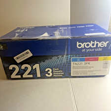 GENUINE - BROTHER TN221 3-PACK COLOR TONER CARTRIDGES - TN221 3PK **READ** picture