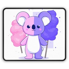 Kawaii Cotton Candy Koala Gaming Mouse Pad | Cute Pastel Mousepad picture