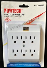 6 Outlet AC Wall Plug Power Splitter Tap 6-Way Electrical Socket Adapter Cover picture