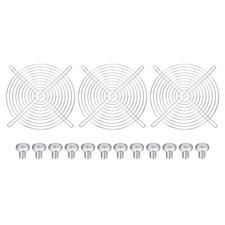 3 Pcs 200mm Fan Finger Grill Metal Ventilation Grill Cover with Screws, Silver picture
