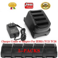5PCS Battery Charger Cradle w/ Adapter For ZEBRA TC21 TC26 (SAC-TC2Y-4SCHG-01) picture