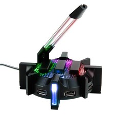 Enhance Pro Gaming Mouse Bungee Cable Holder 4 Port Usb Hub 7 Led Color Modes picture