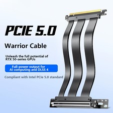 PCIe 5.0 x16 GPU Riser Cable, RTX 5090 Vertical Mount Bracket Extension Cable picture