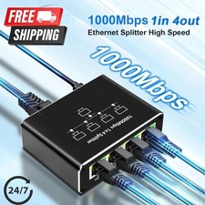 1000Mbps Gigabit Ethernet Splitter 1 to 4 RJ45 LAN Network Switch Hub picture