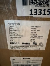 Goldenmate 1500VA 1000W Pure Sine Wave UPS Backup Power Supply New, Box Damage picture
