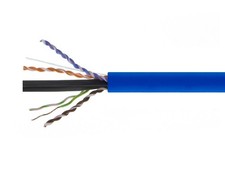 Open Box Monoprice Cat6A 500ft Plenum CMP Bulk Ethernet Cable Blue 43704 picture