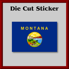 Montana State Flag Sticker  Waterproof, Die-Cut, Printed Vinyl Decal for Laptops picture