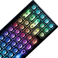 OHY XVX Black Shine Through Keycaps for Mechanical Keyboards - 136 Keys Black Tr picture