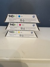 HP 940XL Ink Cartridges Set Cyan Magenta Yellow OEM XL (C4907AN C4908AN C4909AN) picture
