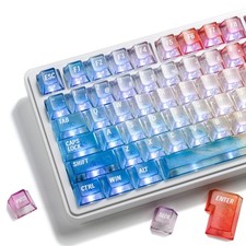 Hkfos XVX Colorful Clear Keycaps, Transparent Keyboard Keycaps 60 Afterglow picture