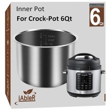 Inner Pot for Crock Pot 6 Quart - Stainless Steel Replacement Pot for Crock-P... picture