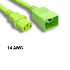 [Lot10] Green 6Ft Heavy Duty Power Cord IEC-60320 C13 to C20 14AWG 15A/250V IT D picture