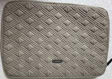Tumi Beige Quilted Padded Nylon Zip Tablet Sleeve/Pouch 14 x 9.5 in picture