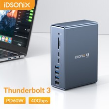 Thunderbolt 3 Docking Station IDsonix 15in1 USBC Dock Dual 4K@60Hz DP1.4 For Mac picture
