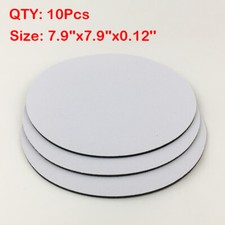 10Pcs Round Mouse Pad Sublimation Blank Mouse Pad, Bland White Circle Mousepad picture