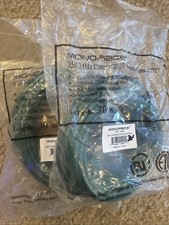 2x Cat5e 30ft CAT5e Monoprice Ethernet Network LAN Router cables -Green picture