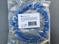 (2 Pk) Monoprice Cat6A 26AWG Cable 3ft Blue 11339 picture
