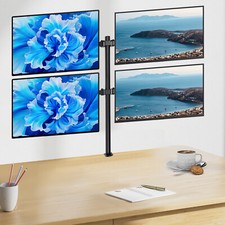 Quad Monitor Desk Mount Adjustable Clamp Stand Heavy Duty for 10”- 27“ 4 Screens picture