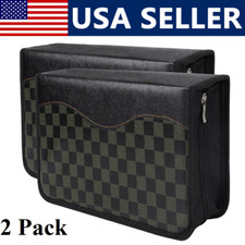 2 Pack 128 Disc CD Holder DVD Case Storage Wallet Printed Organizer Zipper Bag picture