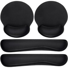 Yunsailing 8 Pcs Ergonomic Mouse Pad and Keyboard with Wrist Medium, Black picture