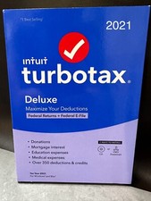 TurboTax DELUXE 2021 Federal+Efile Only NO State Windows /Mac NEW Sealed USA 🐿️ picture