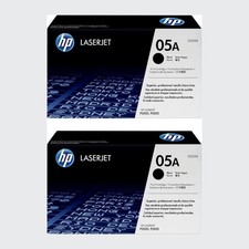 Open Box HP 05A Black 2-Pack Original LaserJet Toner Cartridge Set, CE505A picture