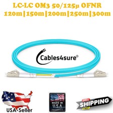 LC to LC MULTIMODE OM3 AQUA 10GB FIBER OPTIC  CABLE 120m,150m,200m,250m,300m picture