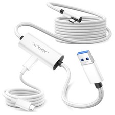 JSAUX Link Cable 16FT with Charging, USB 3.0 16ft Link+5 FT Charge, White picture