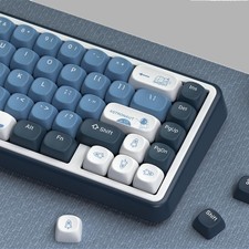 dagaladoo PBT Keyboard keycaps Set,Blue/White moa keycaps,Apollo Blue Apollo picture