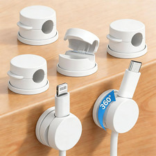 6PC 360° Rotatable Spring Cable Management, Cord Organizer Holder for Desk picture