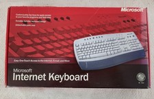 Vintage Microsoft Internet Keyboard RT9443 Model 56TW USB PC Keyboard Box Manual picture