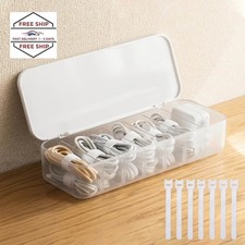Caja organizadora de cables con 7 bridas,caja de gestión de cables de escritorio picture