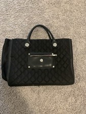 Knomo London Aurora Quilted Laptop Bag Black Expanding Padded Laptop Pocket Sz L picture
