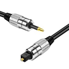 TNP Mini Toslink to Toslink Digital Optical Audio Cable, 3 Feet, S/PDIF picture