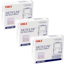 NEW Genuine OEM OKI Microline 400 Series Ribbon 42377801 Black Lot Of 3 picture