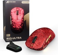 ATTACK SHARK RS3 Ultra 8K Carbon Fiber Wireless Gaming Mouse PAW3955MAX Red picture