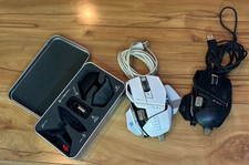 Mad Catz R.A.T.7 Gaming Mouse Lot of 2 & Cyborg Case With Extra Parts picture