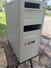 Vintage Intel Pentium Desktop Computer Tower PC Beige Case Powers On TC picture