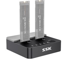 SSK M.2 SSD Cloner NVMe Duplicator Dual Bay Dock NVMe Enclosure Reader picture