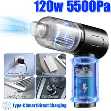 2-in-1 Car Vacuum Cleaner Electric Air Duster Hi-Pressure Computer Car Cleaning picture