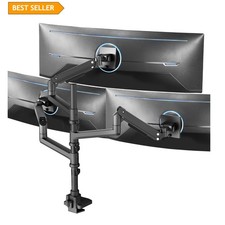 Extra Tall Triple Monitor Stand with Pneumatic Adjustment, Fits 49-Inch Screens picture