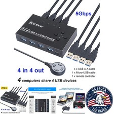 USB Switch Selector 4x4 KVM 4 Hosts Share 4 USB Devices - 4 USB 3.0 SWITCH KM picture