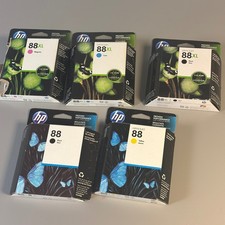 HP 88 88XL Officejet Ink Cartridge Black, Cyan, Magenta, Yellow Unopened Expired picture