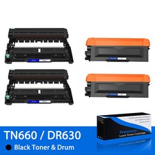 2 PK Black TN660 Toner + 2 PK DR630 Drum Set For Brother HL-L2360DW 2380DW 2300D picture