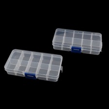 Home Travel Plastic 10 Grids Earrings Holder Case Organizer 2 Pcs picture